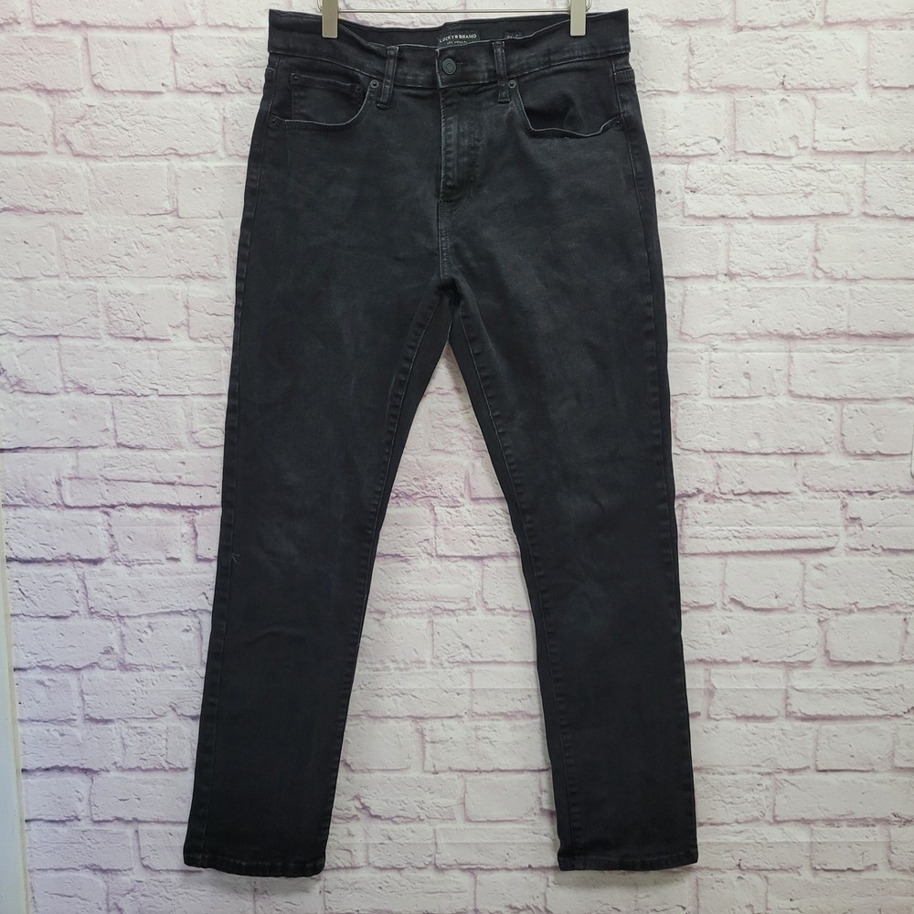 Lucky Brand 410 Athletic Straight Jeans Mens 32x32 Black Denim Gorpcore Y2K Norm